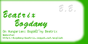 beatrix bogdany business card